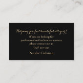 Glitter Gold & Black Nail Technician Visitekaartje (Achterkant)