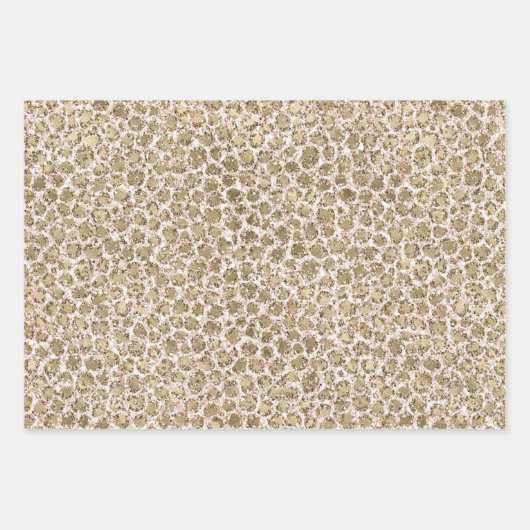 Glitter Gold Blush Roze leopard Print             Inpakpapier Vel (Voorkant)