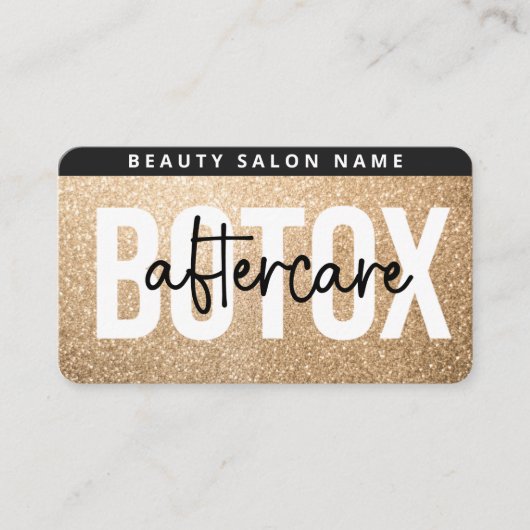 Glitter Gold Botox Filler Instruction Nadere Care Visitekaartje (Voorkant)