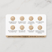 Glitter Gold Botox Filler Instruction Nadere Care Visitekaartje (Achterkant)