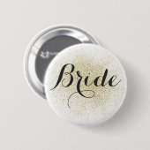 Glitter Gold Bride Button (Voorkant /achterkant)