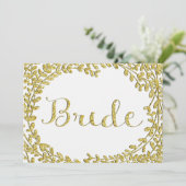 Glitter Gold Bride Sign (Staand voorkant)