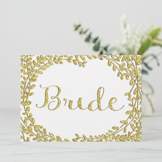 Glitter Gold Bride Sign (Staand voorkant)