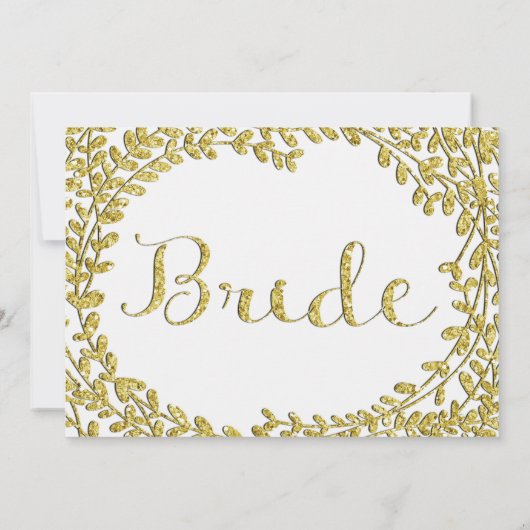Glitter Gold Bride Sign (Achterkant)