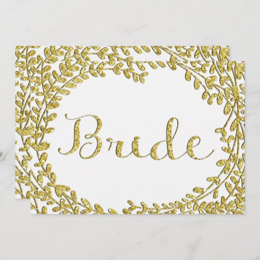 Glitter Gold Bride Sign (Voorkant / Achterkant)
