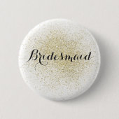 Glitter Gold Bruidsmeisje Button (Voorkant)