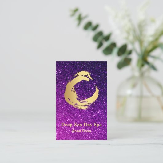 ** Glitter Gold Brush Reiki Meditatie Zen Visitekaartje (Staand voorkant)