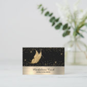 *~* Glitter Gold Butterfly Mystical Magical Stars Visitekaartje (Staand voorkant)