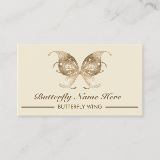 Glitter Gold Butterfly Swirl Decoratief Visitekaartje (Voorkant)