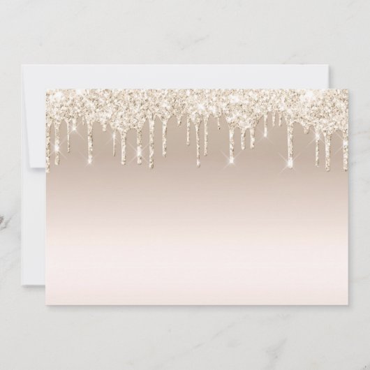 Glitter Gold Cake 50th Birthday Party Kaart (Achterkant)