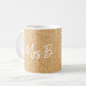 Glitter Gold Champagne Custom Mrs Initiaal Koffiemok (Voorkant links)
