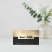 Glitter Gold-Confetti | goudmetallisch | Black Visitekaartje (Staand voorkant)