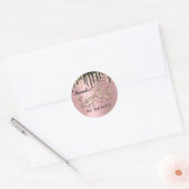 Glitter Gold Confetti Roos - 16e-partij - zwart Ronde Sticker (Envelop)