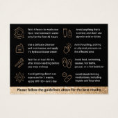 Glitter Gold Dermal Filler Aftercare Kaart (Achterkant)