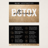 Glitter Gold Dermal Filler Aftercare Kaart (Voorkant /achterkant)