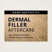 Glitter Gold Dermal Filler Aftercare Kaart (Voorkant)