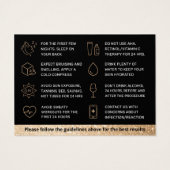 Glitter Gold Dermal Filler Aftercare Kaart (Achterkant)