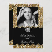 Glitter Gold Diamond Heart Foto van elke dag Kaart (Voorkant / Achterkant)