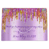 Glitter Gold Drip Roos Sweet16th Violet Bridal Groot Cadeauzakje (Voorkant)