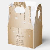 Glitter Gold Drips Champagne Beige bruiloft Bedankdoosjes (Geopend)