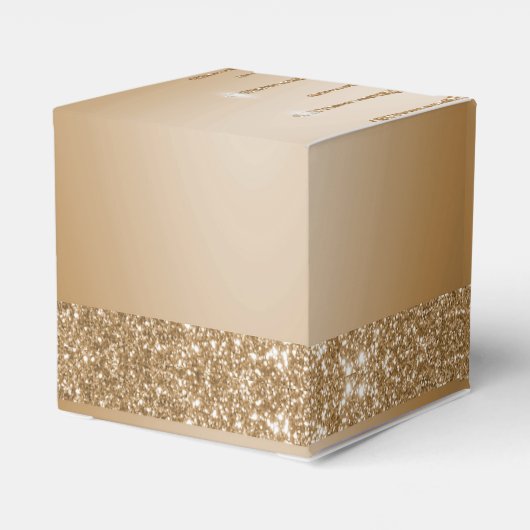 Glitter Gold Drips Champagne Beige bruiloft Bedankdoosjes (Achterkant)