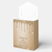 Glitter Gold Drips Champagne Beige bruiloft Bedankdoosjes (Geopend)