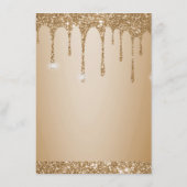 Glitter Gold Drips Champagne Beige bruiloft Menu (Achterkant)