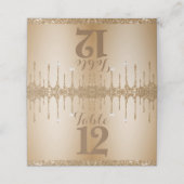 Glitter Gold Drips Champagne Beige bruiloft Plaatskaartje (Buitenkant ongevouwen)
