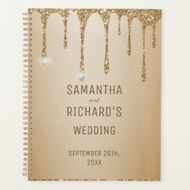 Glitter Gold Drips Champagne Beige bruiloft Planner
