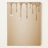 Glitter Gold Drips Champagne Beige bruiloft Planner (Achterkant)