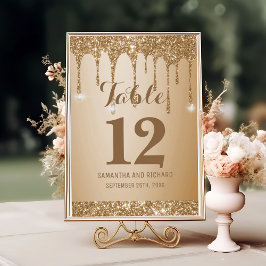 Glitter Gold Drips Champagne Beige Kaart