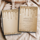 Glitter Gold Drips Champagne Bruiloft Jubileum Kaart