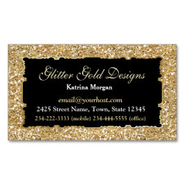 Glitter Gold Elegance Magnetisch Visitekaartje