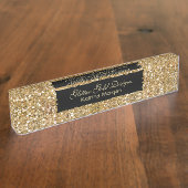 Glitter Gold Elegance Naambordje (Zijkant)