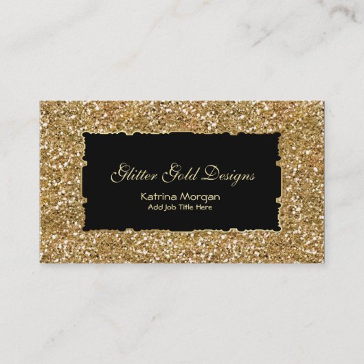 Glitter Gold Elegance Visitekaartjes (Voorkant)