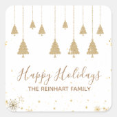 Glitter Gold Elegante Kerst stickers (Voorkant)