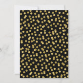 Glitter Gold en Black Confetti Graduparty Kaart (Achterkant)