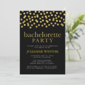 Glitter Gold en Black Confetti vrijgezellenfeest Kaart (Staand voorkant)