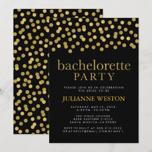 Glitter Gold en Black Confetti vrijgezellenfeest Kaart