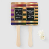 Glitter Gold en Black Wedding Hand Fan Handwaaier (Voorkant en achterkant)