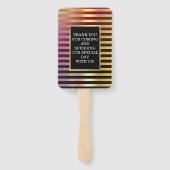 Glitter Gold en Black Wedding Hand Fan Handwaaier (Achterkant)