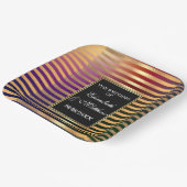 Glitter Gold en Black Wedding Square Papieren Bordje (Gebogen)