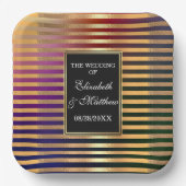 Glitter Gold en Black Wedding Square Papieren Bordje (Voorkant)