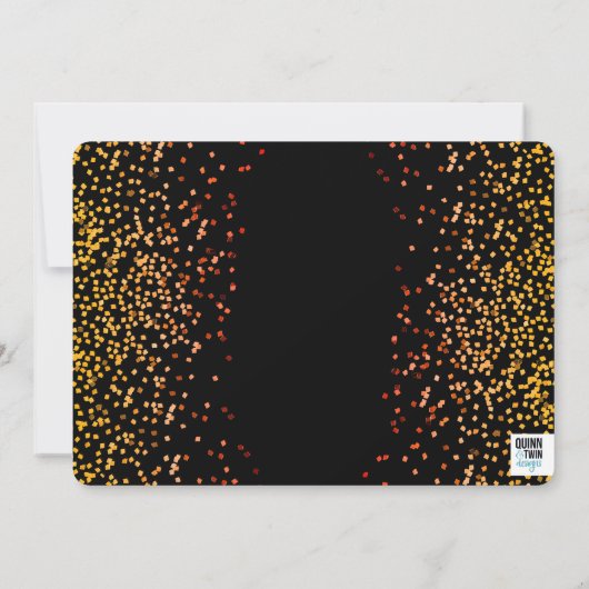 Glitter Gold en Oranje Afstuderen Kaart (Achterkant)