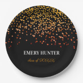 Glitter Gold en Sinaasappel Papieren Bordje (Voorkant)