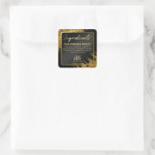 Glitter Gold- en zwarte-ingrediëntenetiketten met  Vierkante Sticker (Tas)