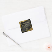 Glitter Gold- en zwarte-ingrediëntenetiketten met  Vierkante Sticker (Envelop)