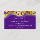 Glitter Gold Event Planner Stijlvolle Violet Plum Visitekaartje (Achterkant)