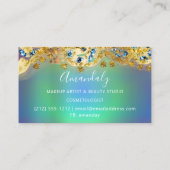 Glitter Gold Event Planner Stylist Blue Green Visitekaartje (Achterkant)