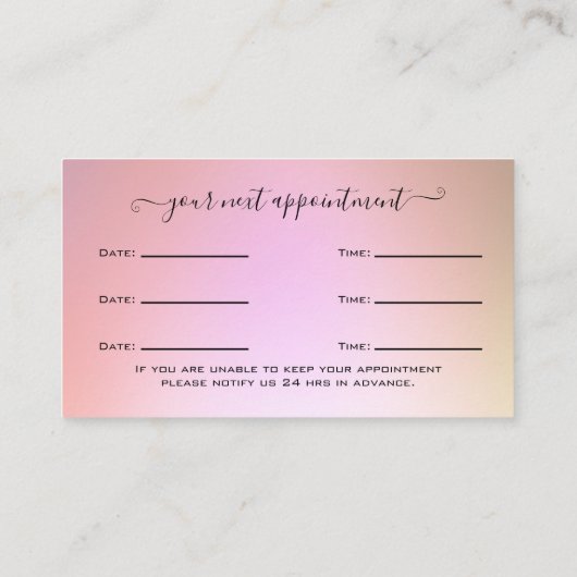 Glitter Gold Eyelash Extension Appointine Visitekaartje (Achterkant)